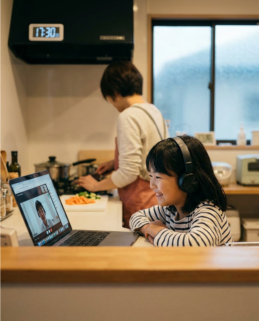 自宅からセッションに参加する子ども